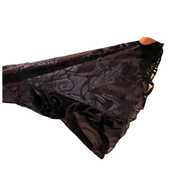 Ultra Pink Womens Blouse Velour Sheer Goth Blue Size Medium Brocade Whimsigoth - Picture 4 of 9